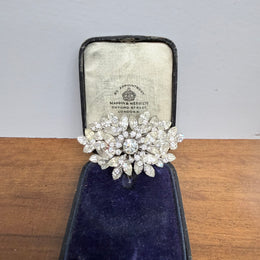 Stunning Vintage Jewel Crest Rhinestone Statement Brooch