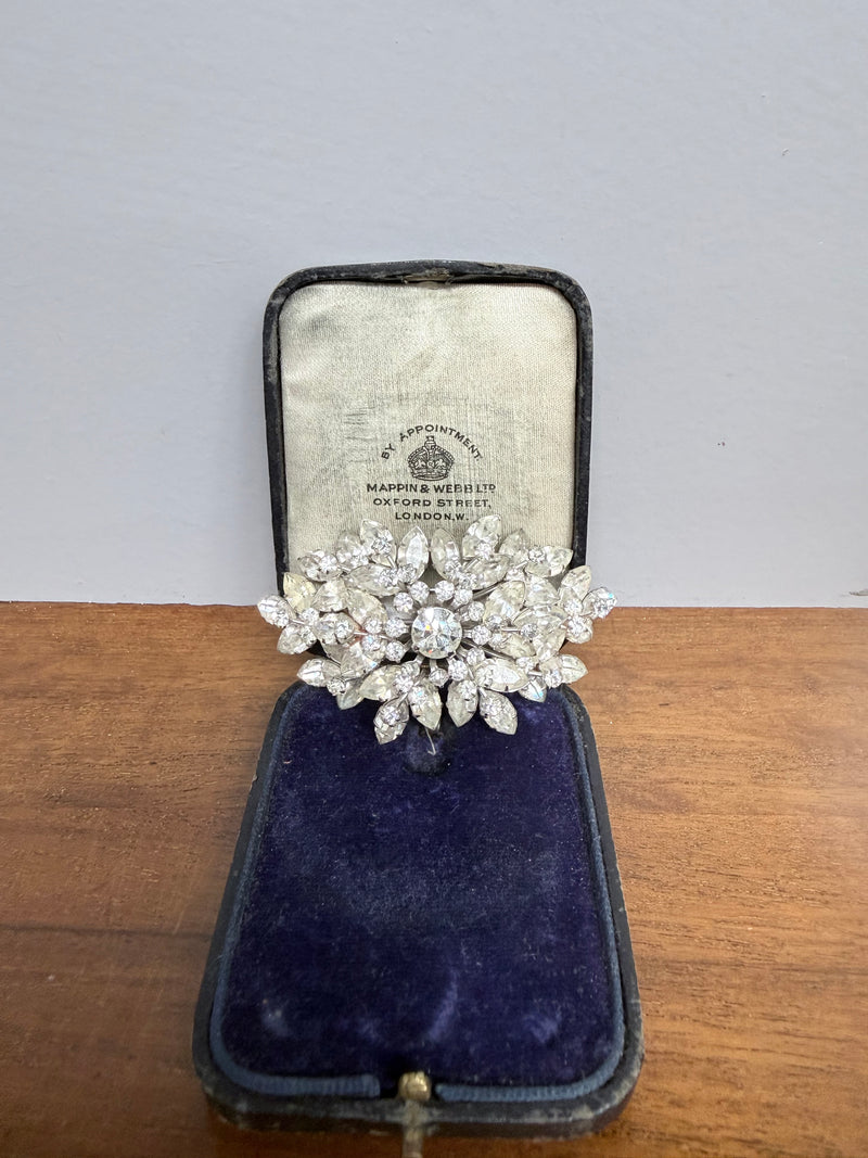 Stunning Vintage Jewel Crest Rhinestone Statement Brooch