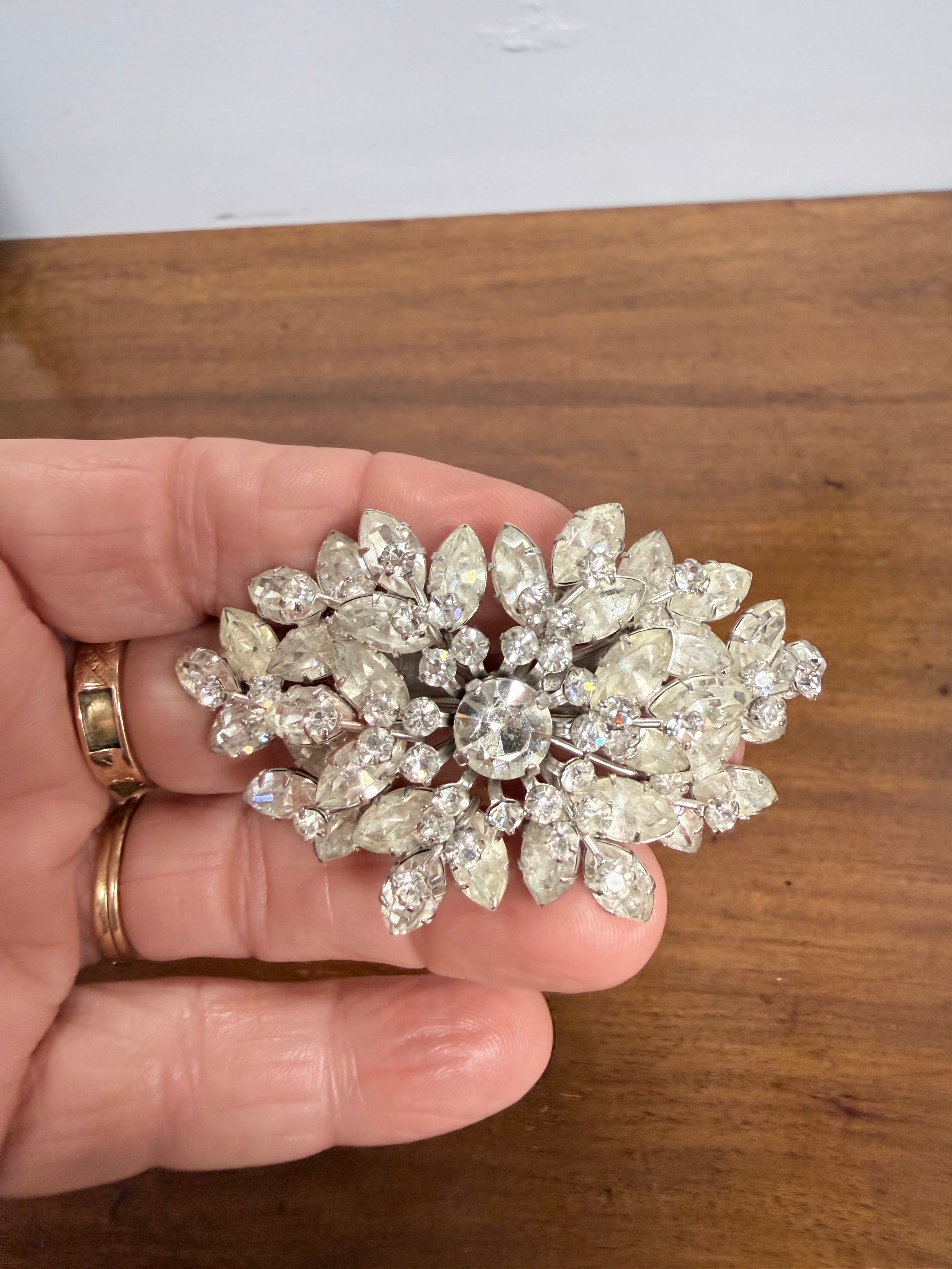 Stunning Vintage Jewel Crest Rhinestone Statement Brooch | Antique & Vintage | Moonee Ponds Antiques | Australia Wide Delivery