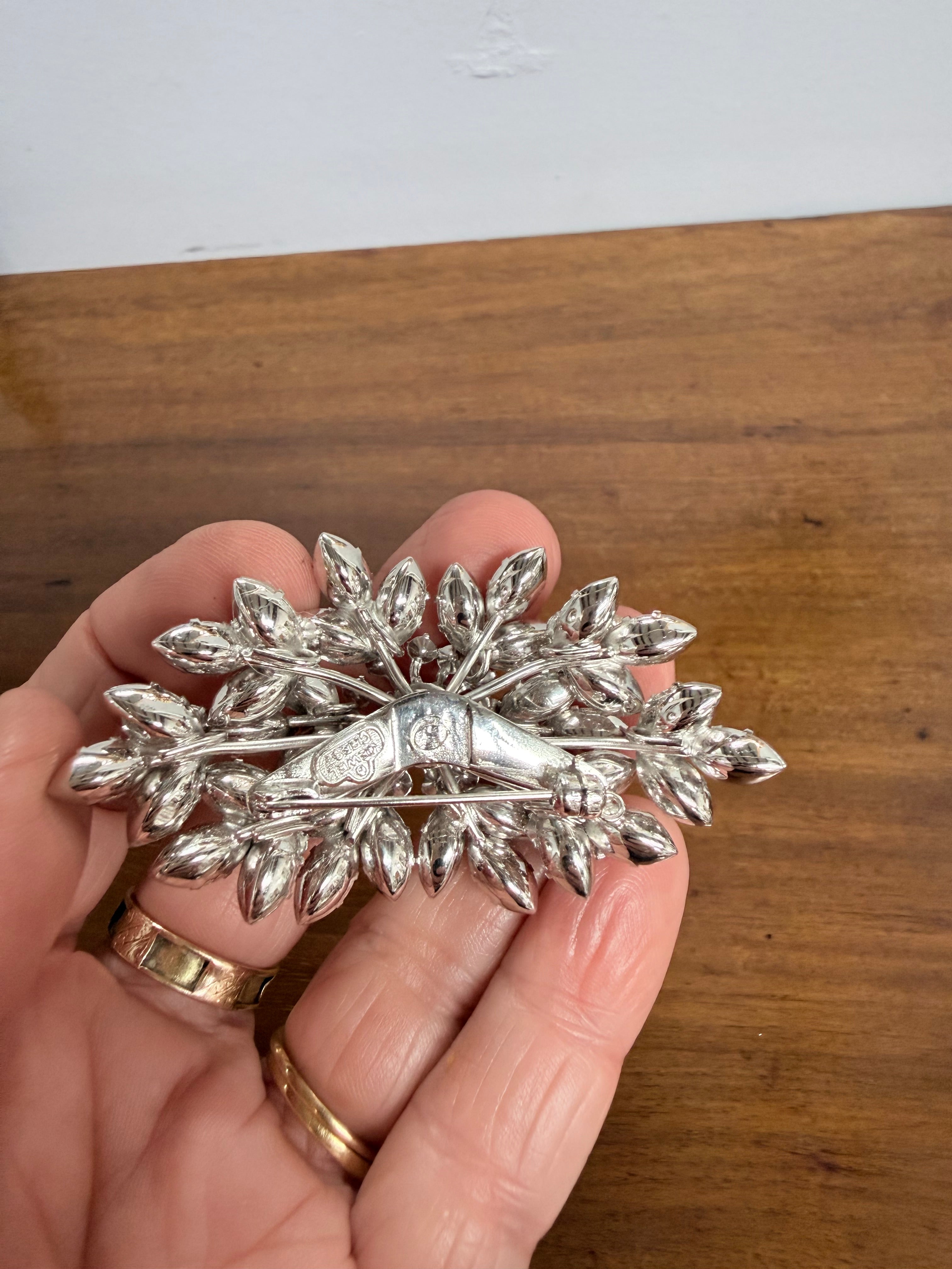 Stunning Vintage Jewel Crest Rhinestone Statement Brooch | Antique & Vintage | Moonee Ponds Antiques | Australia Wide Delivery