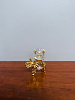 Vintage Crystal & Gold Tone Metal Candle Holder | Antique & Vintage | Moonee Ponds Antiques | Australia Wide Delivery