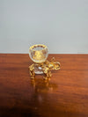 Vintage Crystal & Gold Tone Metal Candle Holder | Antique & Vintage | Moonee Ponds Antiques | Australia Wide Delivery
