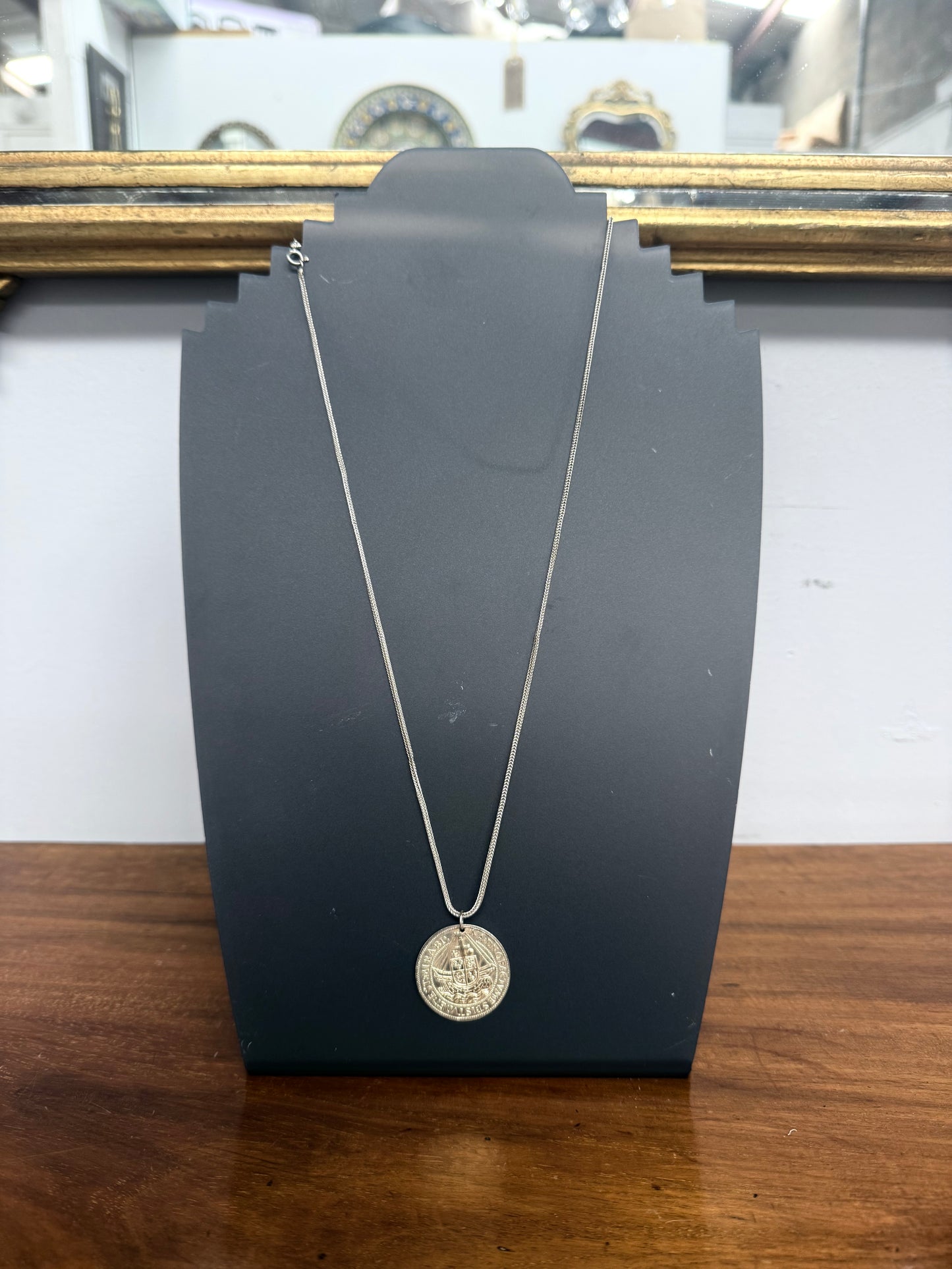 Vintage Silver Tudor Period Replica Coin On A Silver (925) Chain
