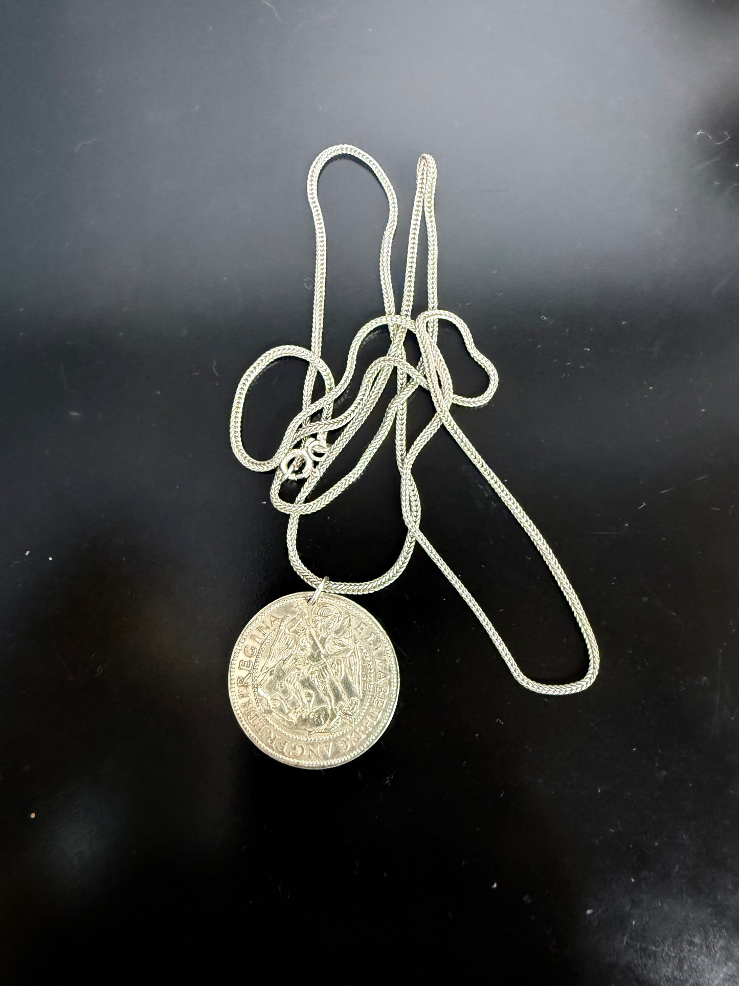 Vintage Silver Tudor Period Replica Coin On A Silver (925) Chain