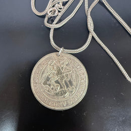 Vintage Silver Tudor Period Replica Coin On A Silver (925) Chain