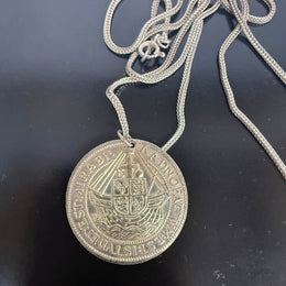 Vintage Silver Tudor Period Replica Coin On A Silver (925) Chain