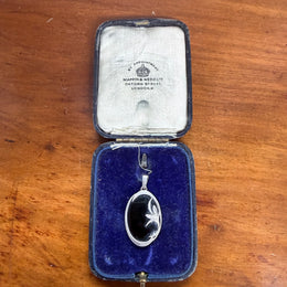 Vintage Art Nouveau Style Silver & Onyx Pendant