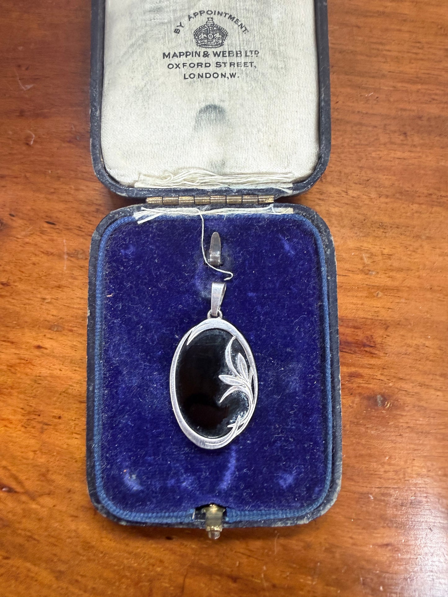 Vintage Art Nouveau Style Silver & Onyx Pendant