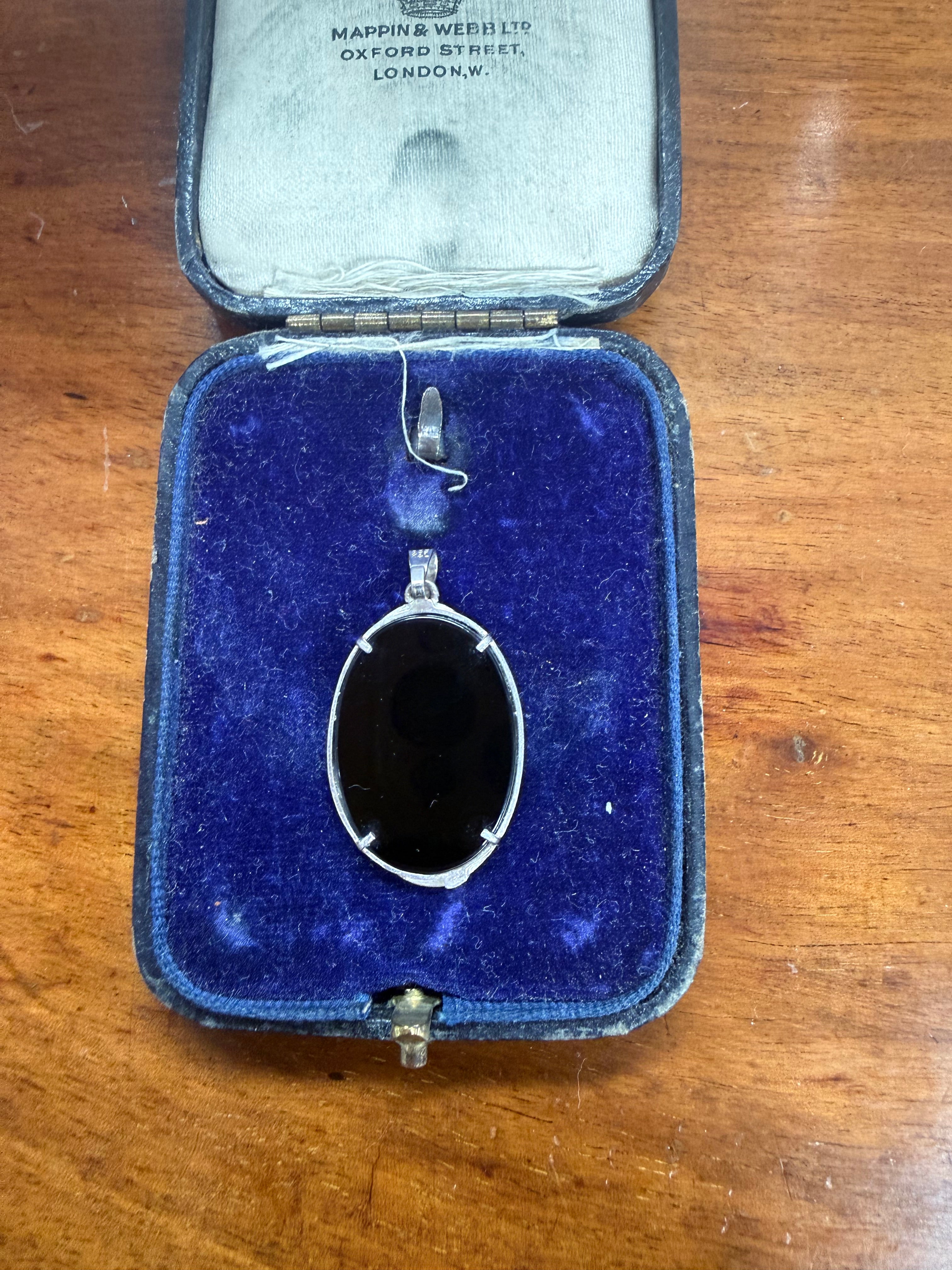 Vintage Art Nouveau Style Silver & Onyx Pendant | Antique & Vintage | Moonee Ponds Antiques | Australia Wide Delivery