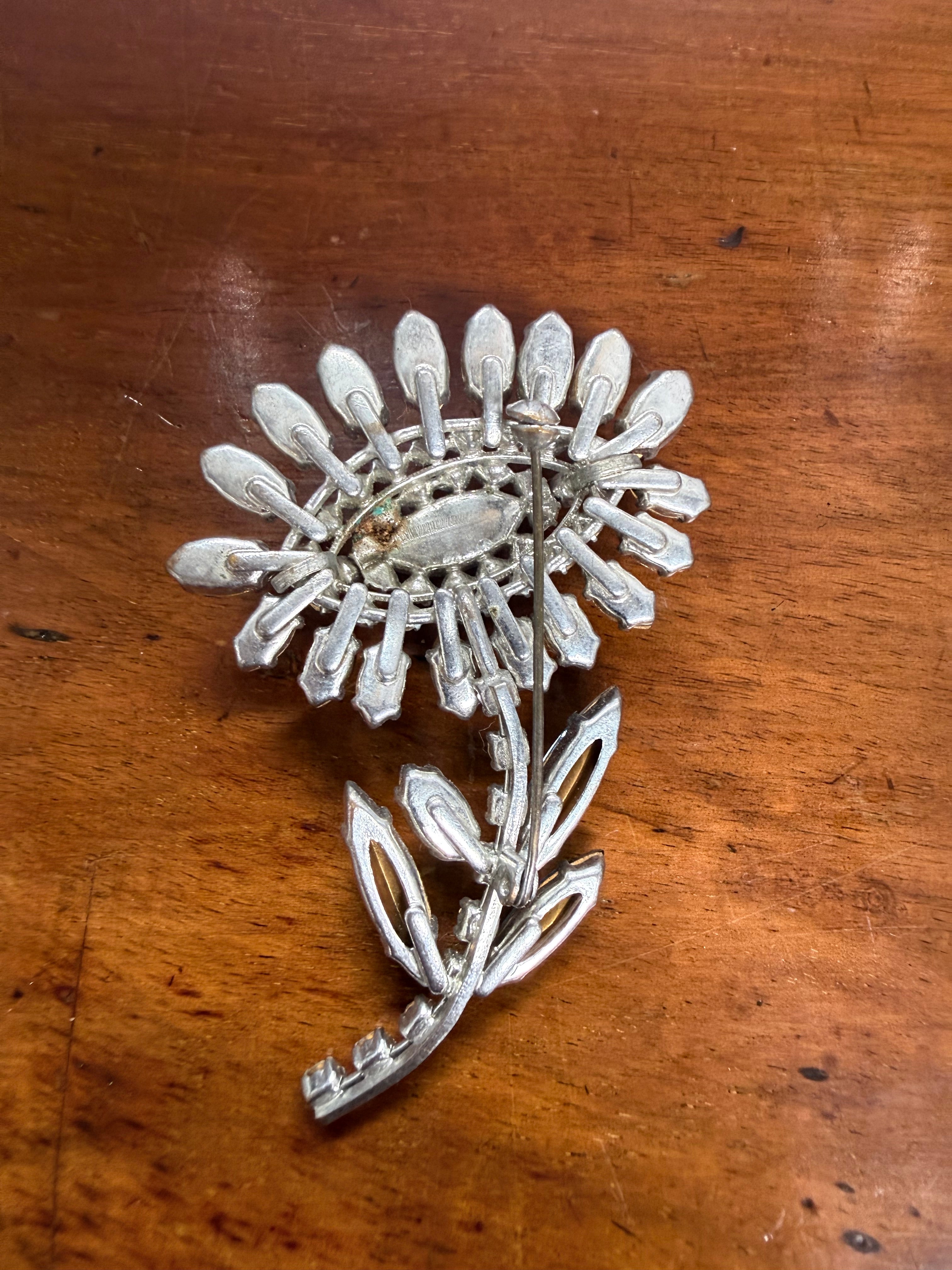 Vintage Rhinestone Flower Shaped Brooch | Antique & Vintage | Moonee Ponds Antiques | Australia Wide Delivery