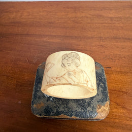 Antique Chinese Carved Bone Serviette Ring