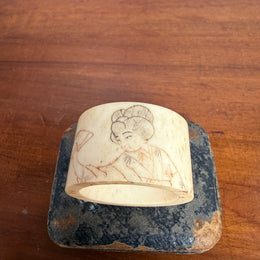 Antique Chinese Carved Bone Serviette Ring
