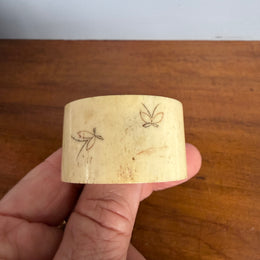 Antique Chinese Carved Bone Serviette Ring