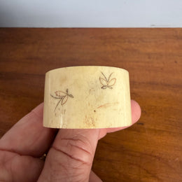 Antique Chinese Carved Bone Serviette Ring