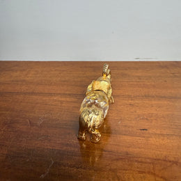 Vintage Crystal & Gold Tone Metal Elephant