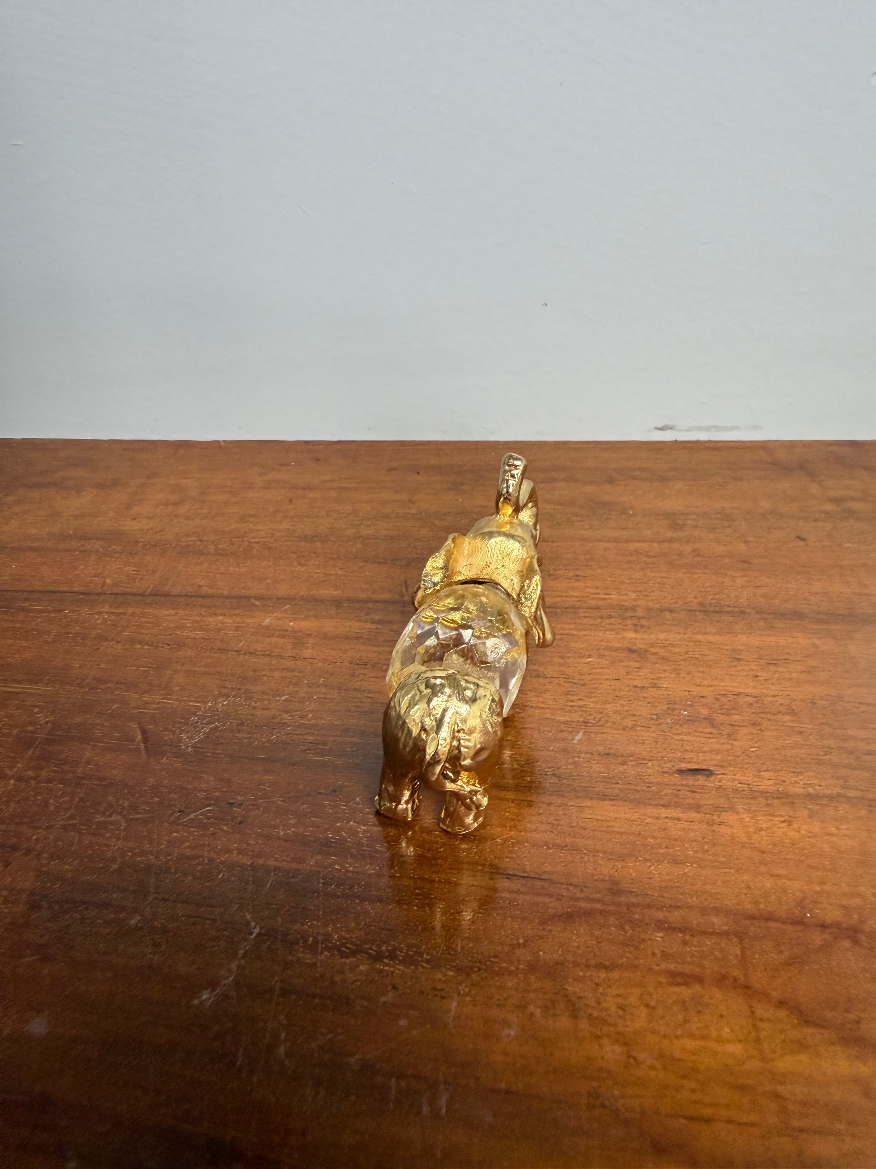 Vintage Crystal & Gold Tone Metal Elephant | Antique & Vintage | Moonee Ponds Antiques | Australia Wide Delivery