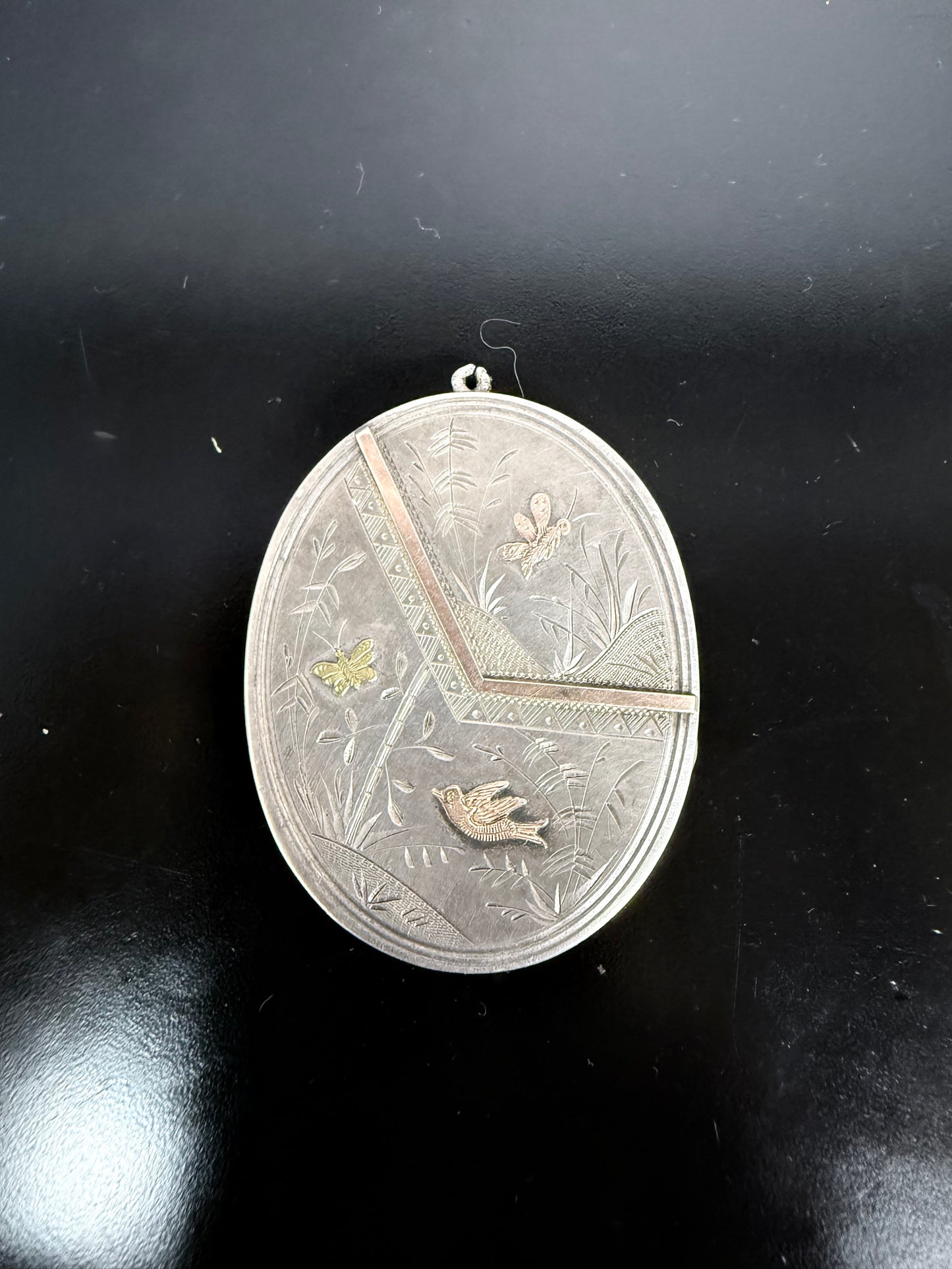 Antique Aesthetic Movement Gold & Silver Locket