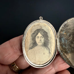 Antique Aesthetic Movement Gold & Silver Locket