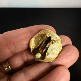 Vintage "Orsna Paris" Gold Tone Clip Earrings