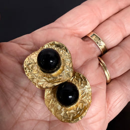 Vintage "Orsna Paris" Gold Tone Clip Earrings
