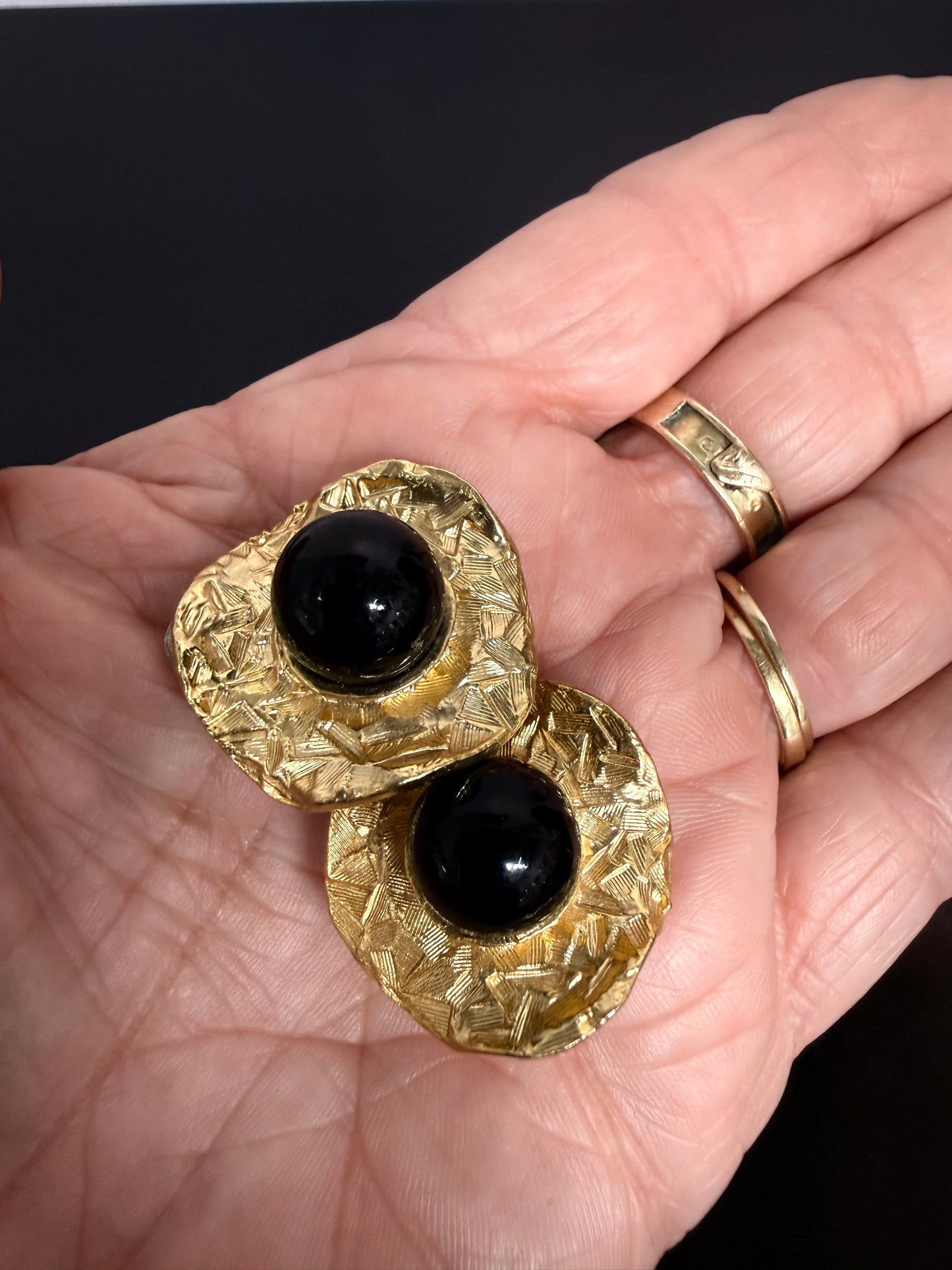 Vintage "Orsna Paris" Gold Tone Clip Earrings