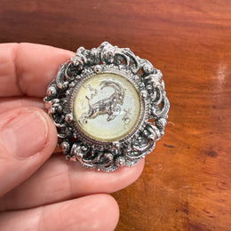 Vintage Brooch/Pendant Featuring A Goat
