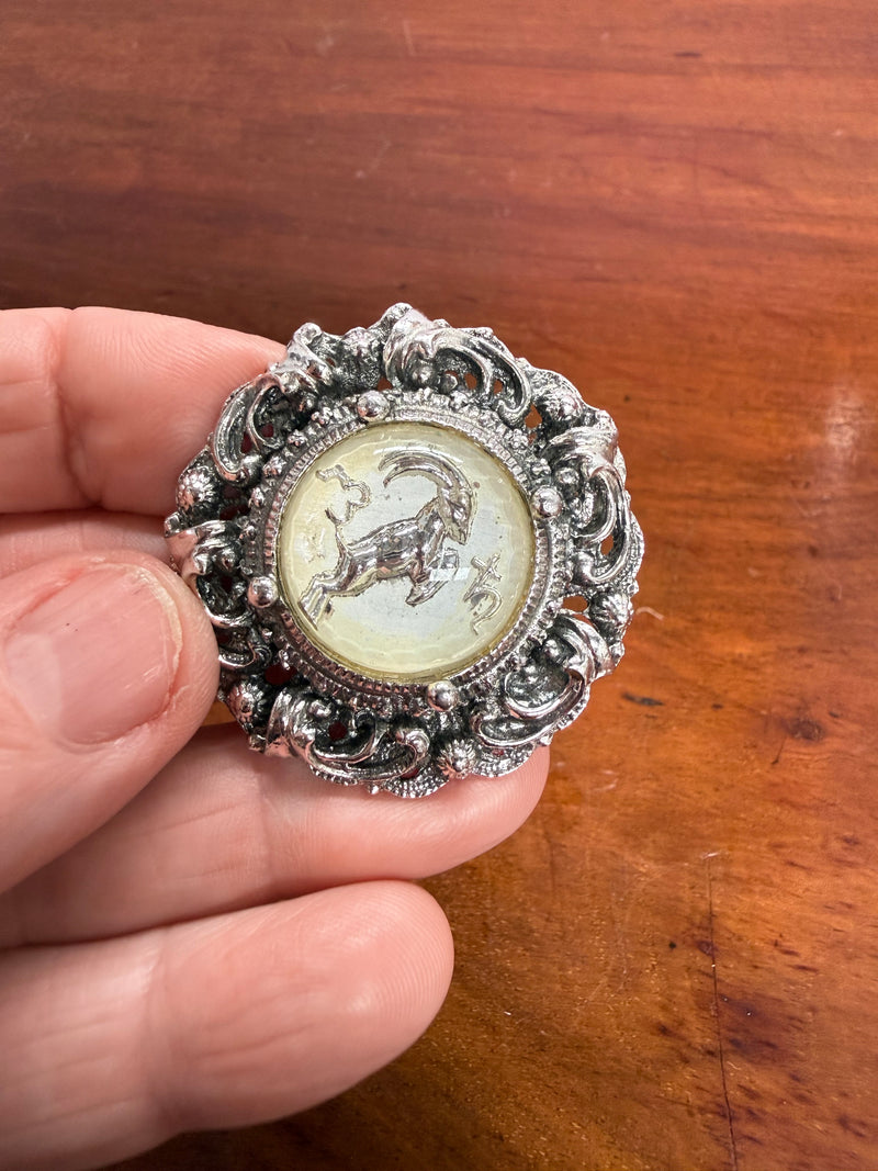 Vintage Brooch/Pendant Featuring A Goat