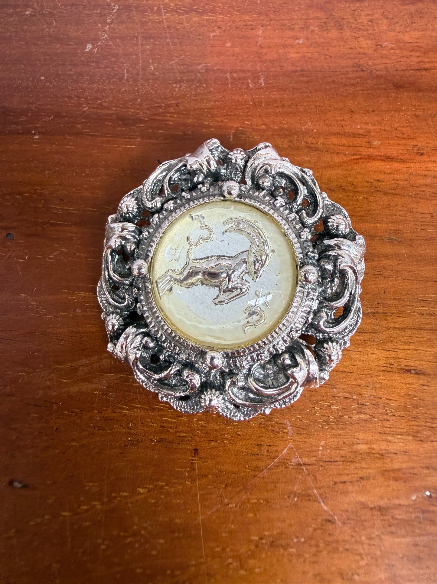 Vintage Brooch/Pendant Featuring A Goat