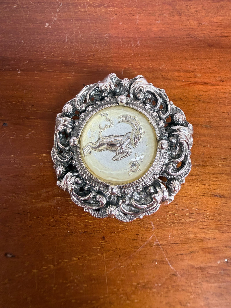 Vintage Brooch/Pendant Featuring A Goat