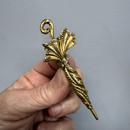 Vintage Gold Plated Umbrella Brooch