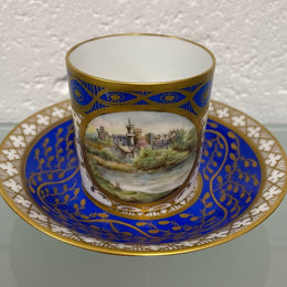 French 19th Century Hand Painted & Gilded Cabinet Cup & Saucer