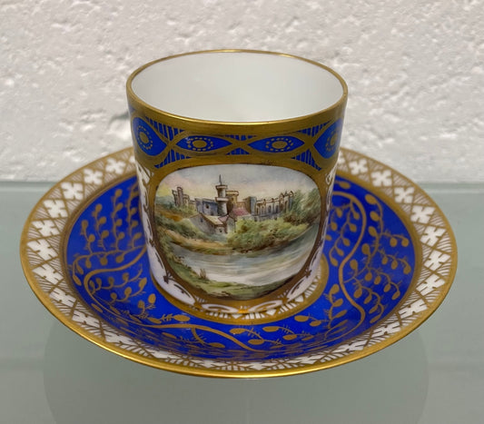 French 19th Century Hand Painted & Gilded Cabinet Cup & Saucer