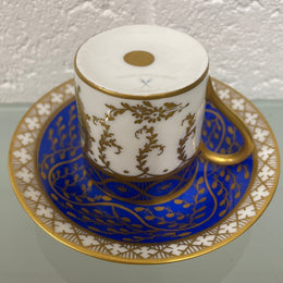 French 19th Century Hand Painted & Gilded Cabinet Cup & Saucer