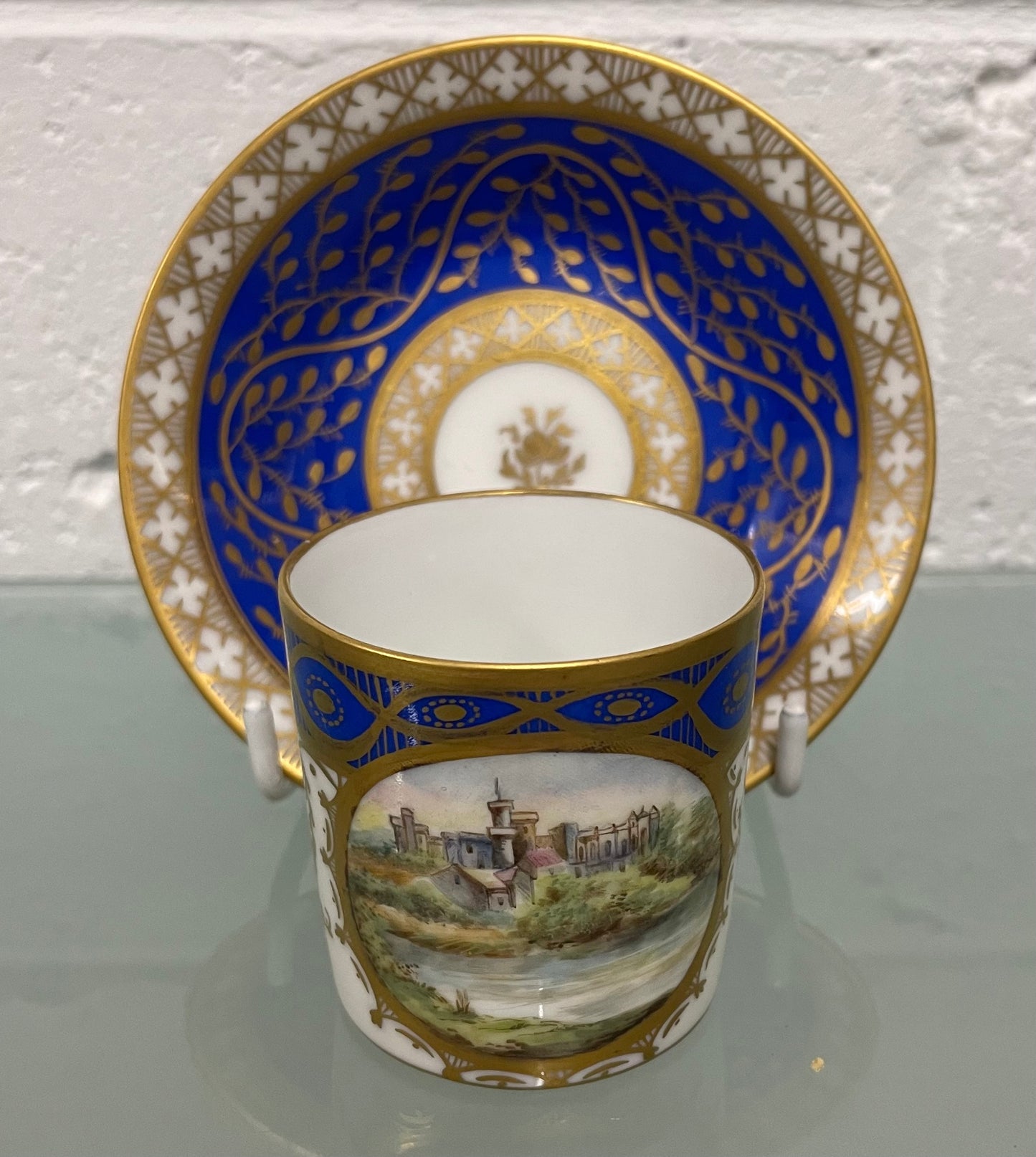 French 19th Century Hand Painted & Gilded Cabinet Cup & Saucer