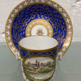 French 19th Century Hand Painted & Gilded Cabinet Cup & Saucer