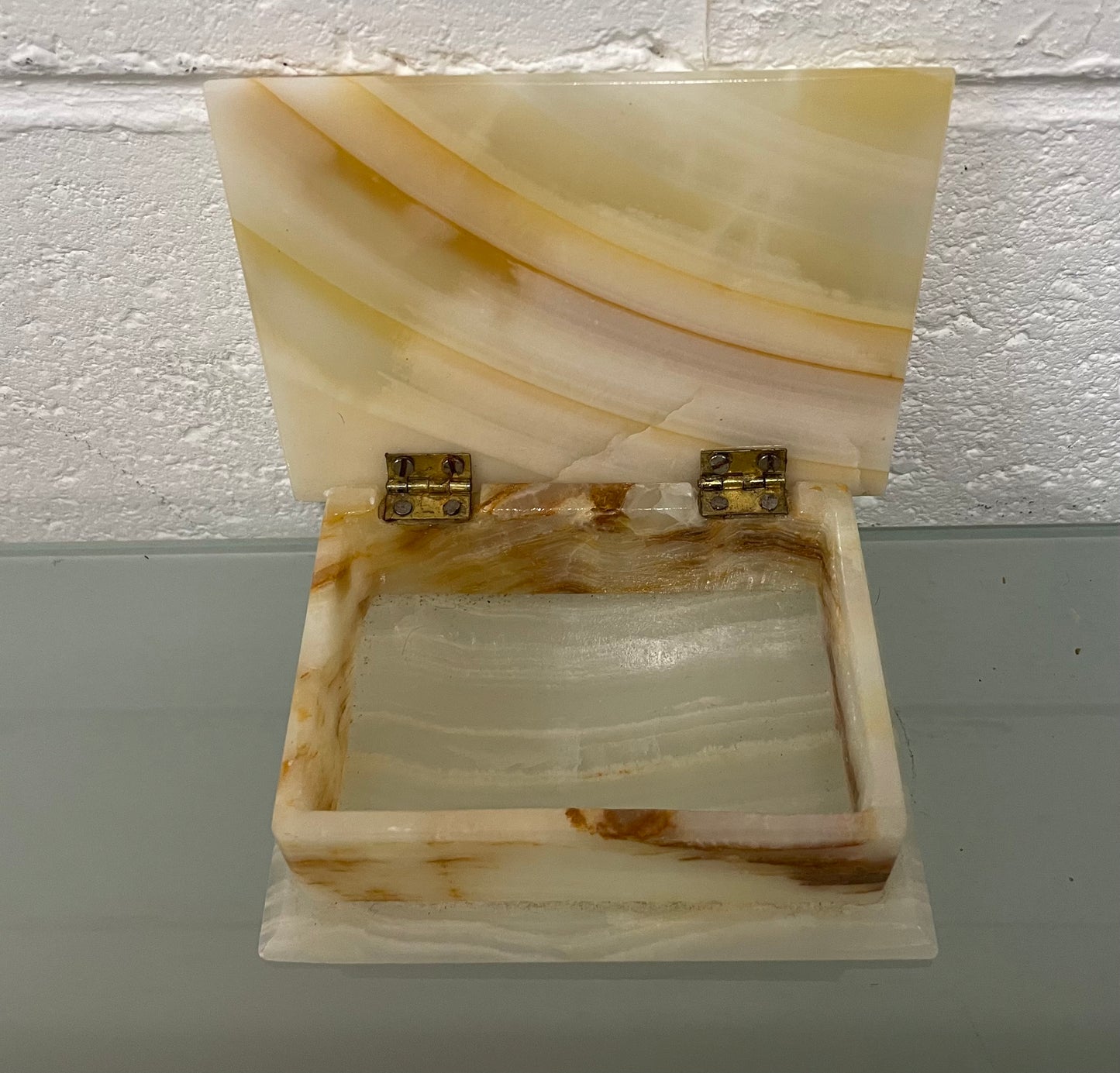 Beautiful Vintage Onyx Marble Trinket Box