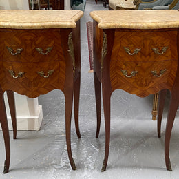 Pair of French Miniature Commode Bed Side Tables