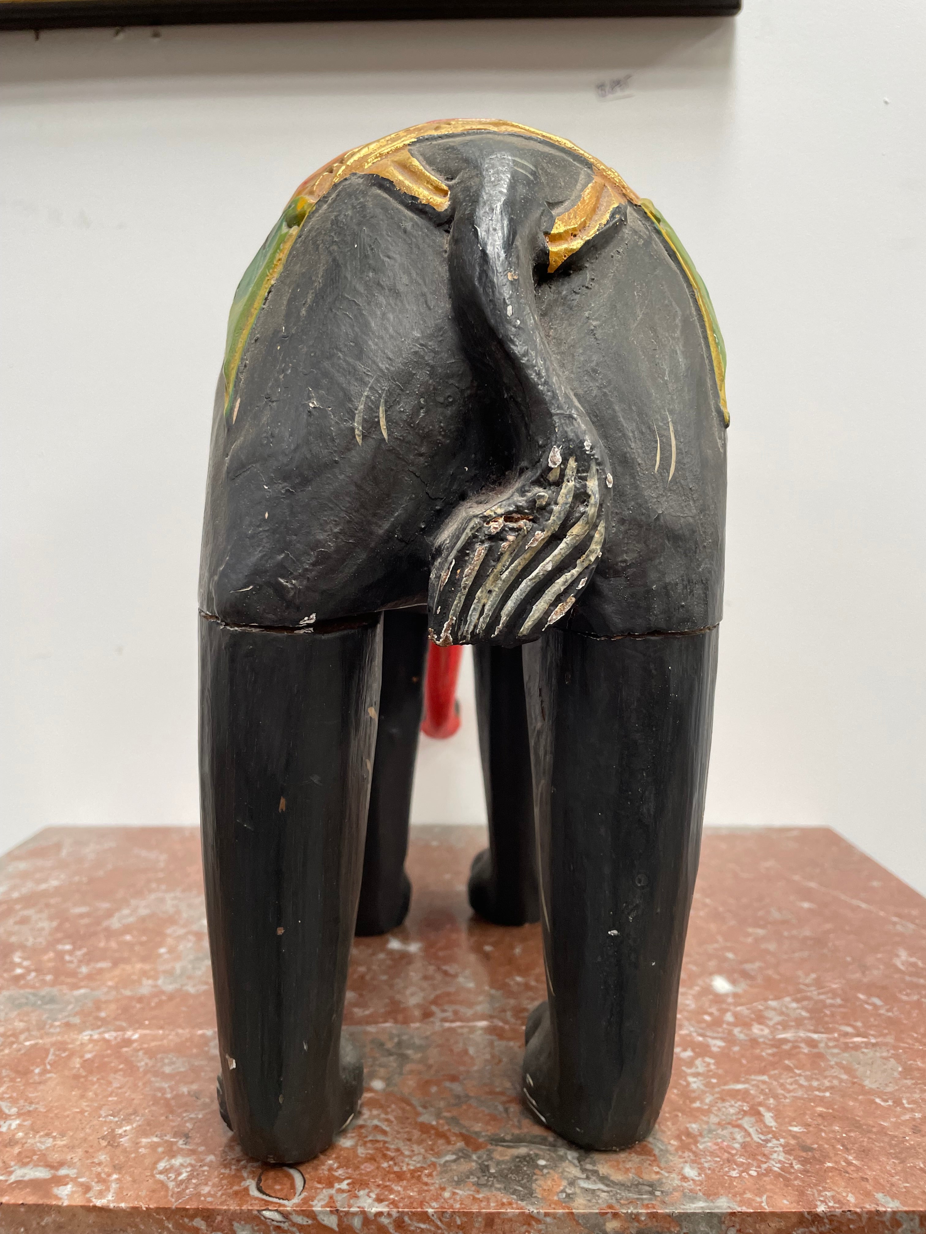 Hand Painted Wooden Ceremonial Elephant | Antique & Vintage | Moonee Ponds Antiques | Australia Wide Delivery