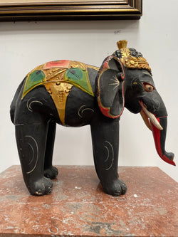 Hand Painted Wooden Ceremonial Elephant | Antique & Vintage | Moonee Ponds Antiques | Australia Wide Delivery