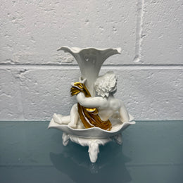 Antique Limoges Signed Cherub Vase