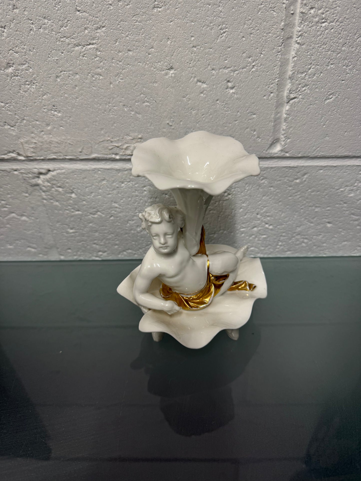 Antique Limoges Signed Cherub Vase
