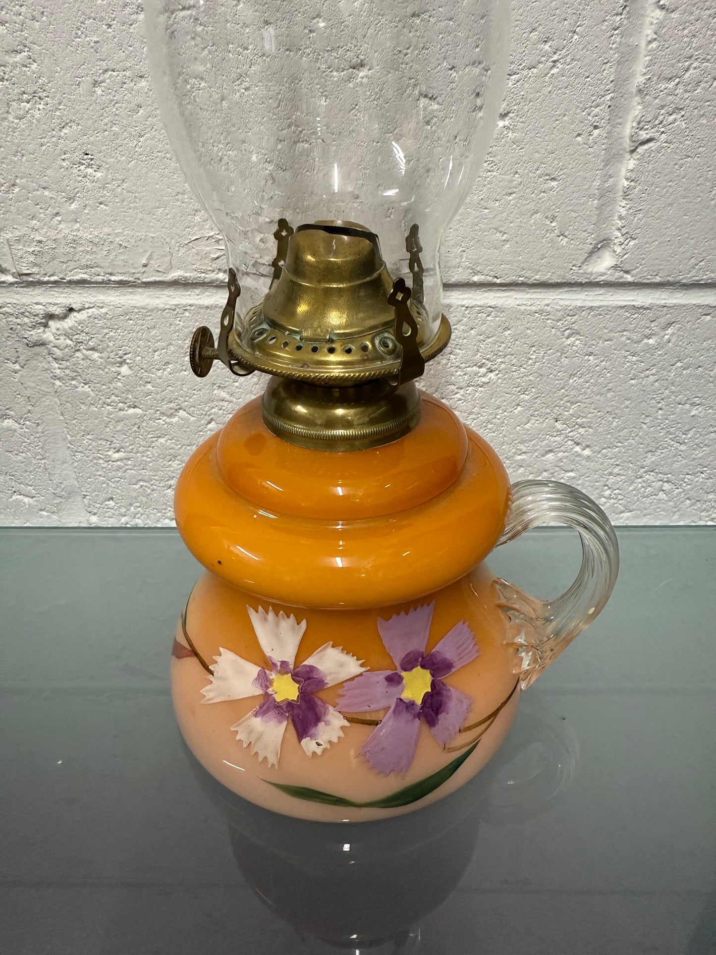 Victorian Milk Glass Finger Lamp