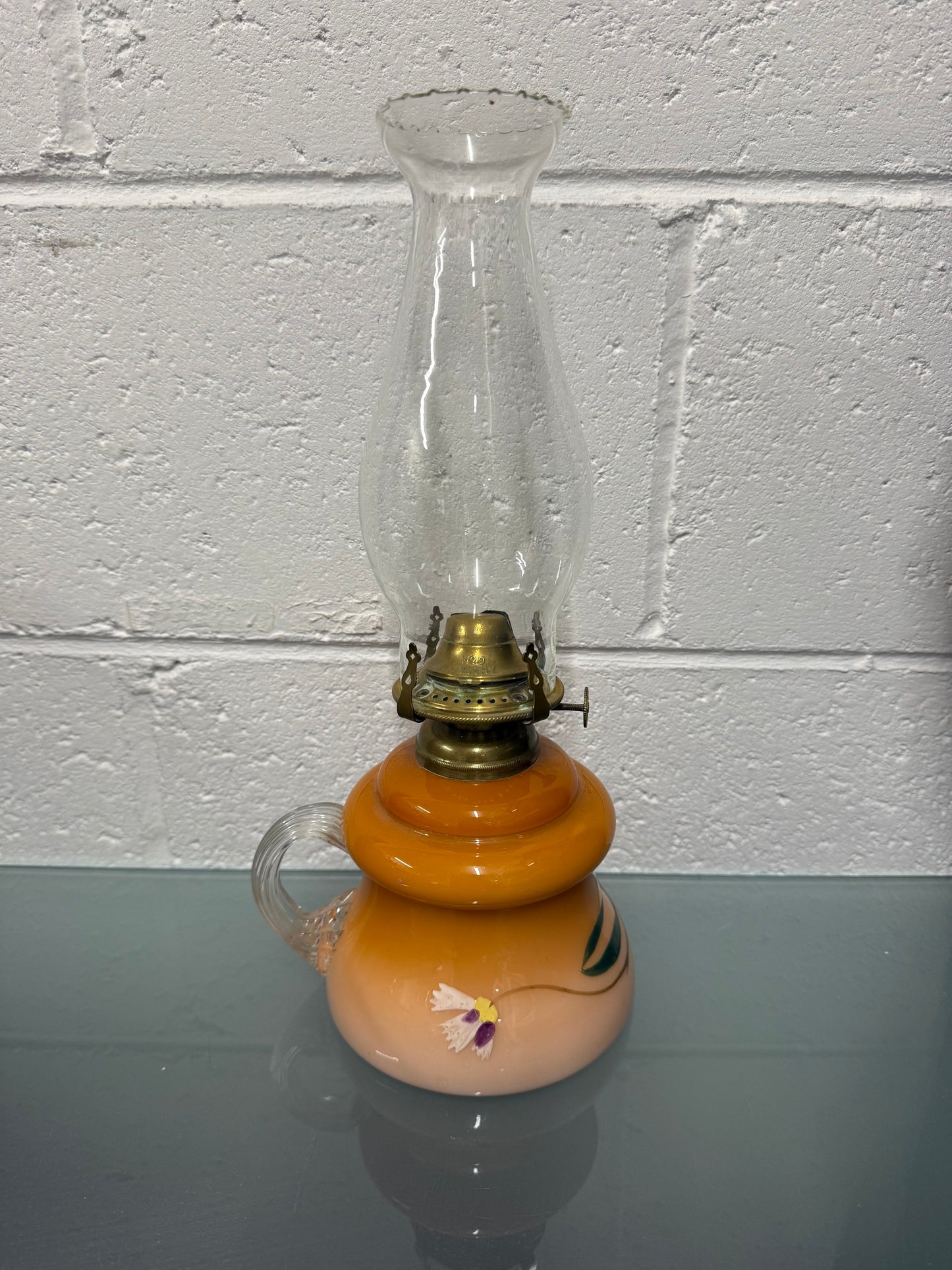 Victorian Milk Glass Finger Lamp