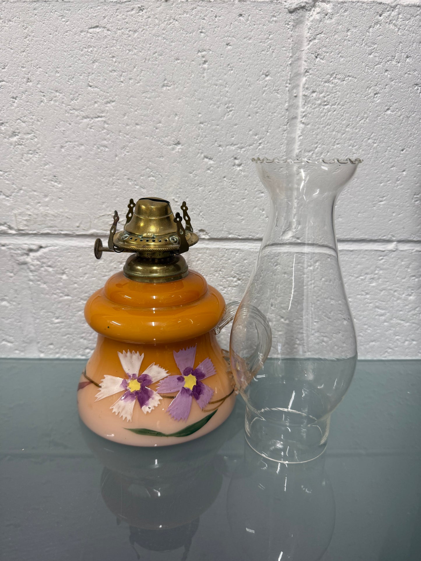 Victorian Milk Glass Finger Lamp