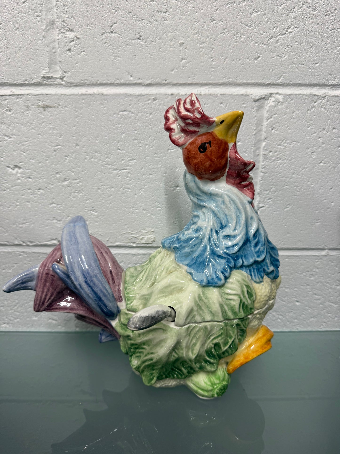 Vintage Majolica Chicken Tureen