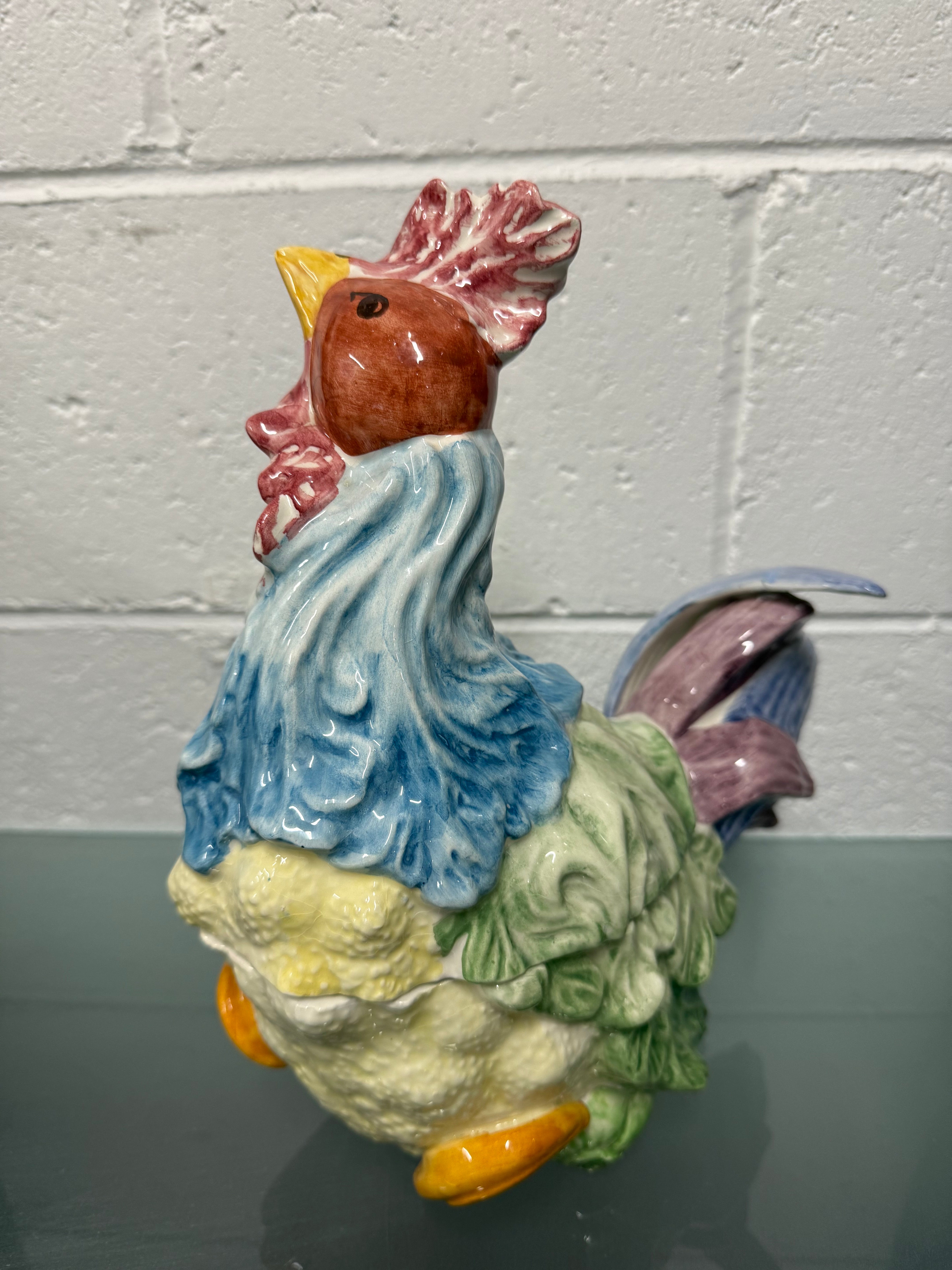 Vintage Majolica Chicken Tureen