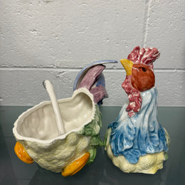 Vintage Majolica Chicken Tureen