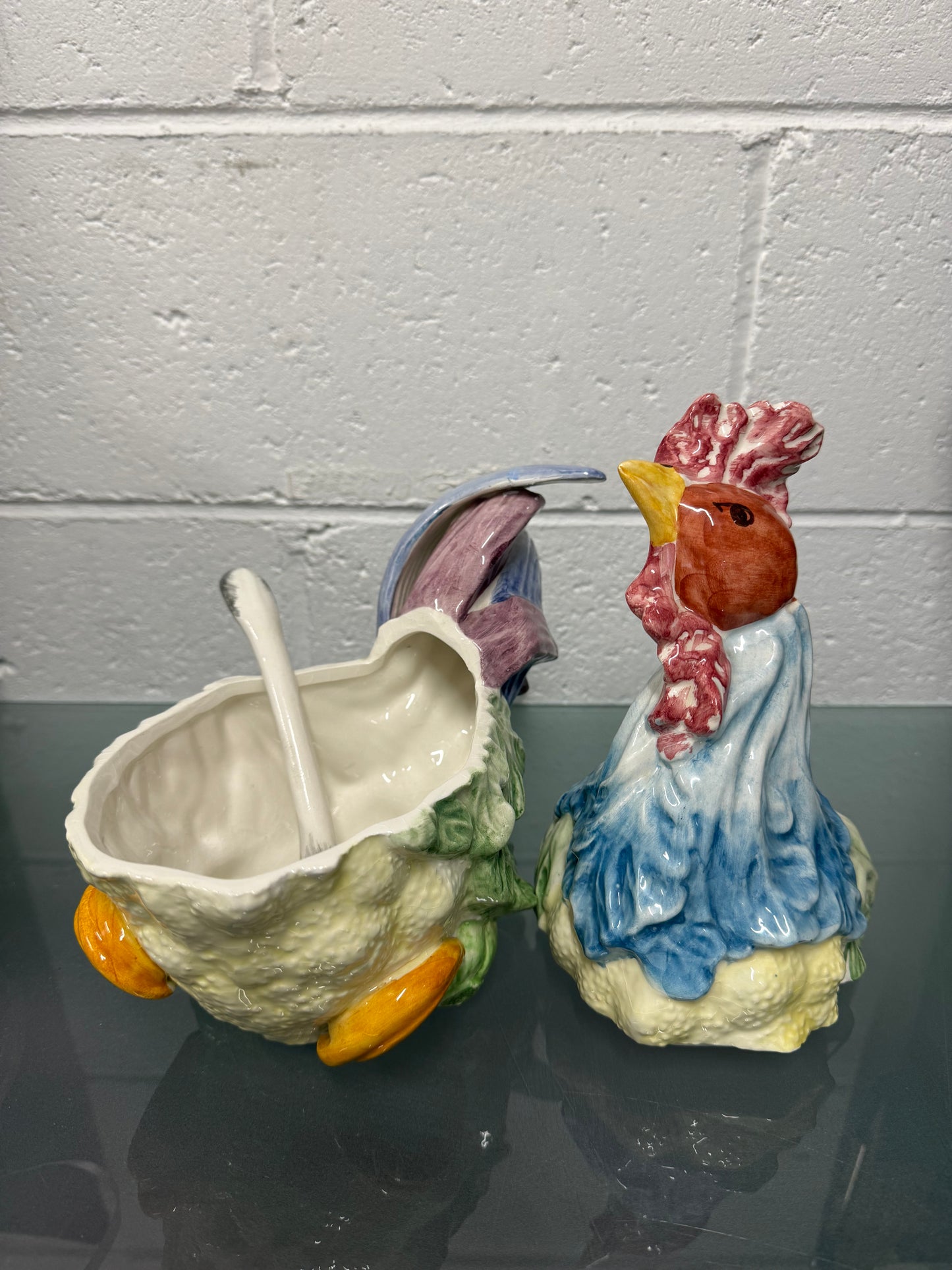Vintage Majolica Chicken Tureen