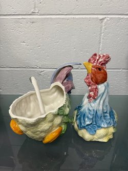 Vintage Majolica Chicken Tureen | Antique & Vintage | Moonee Ponds Antiques | Australia Wide Delivery