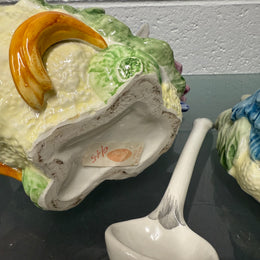 Vintage Majolica Chicken Tureen